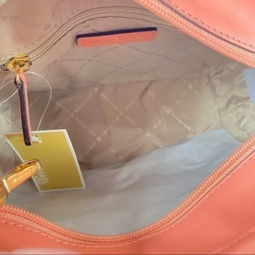 Michael Kors XS Satchel Crossbody Tote Bag Logo Embossed Top Zip Designer Purse